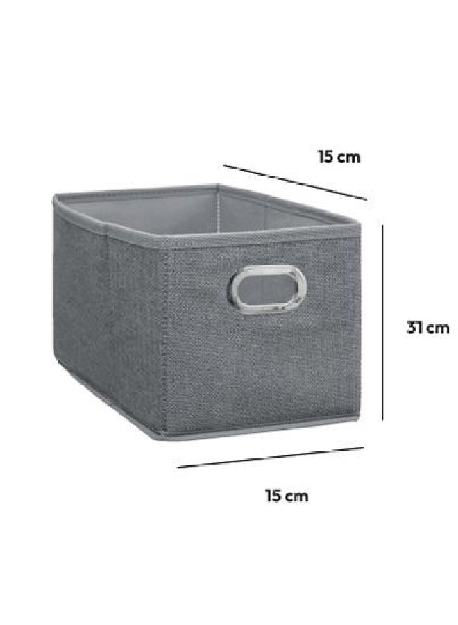 Five Simply Smart Polypropylene and Metal Foldable Storage Box Light Heather Grey 15 x 31 cm 160384C - Image 3