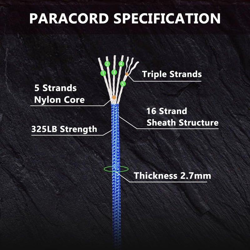 LUYADIN Paracord 325lb Diameter 2.7mm - 5 Strand Parachute Spool Cord - 100ft 200ft,Paracord for Camping,Hiking,Fishing,Outdoor and DIY - Image 2