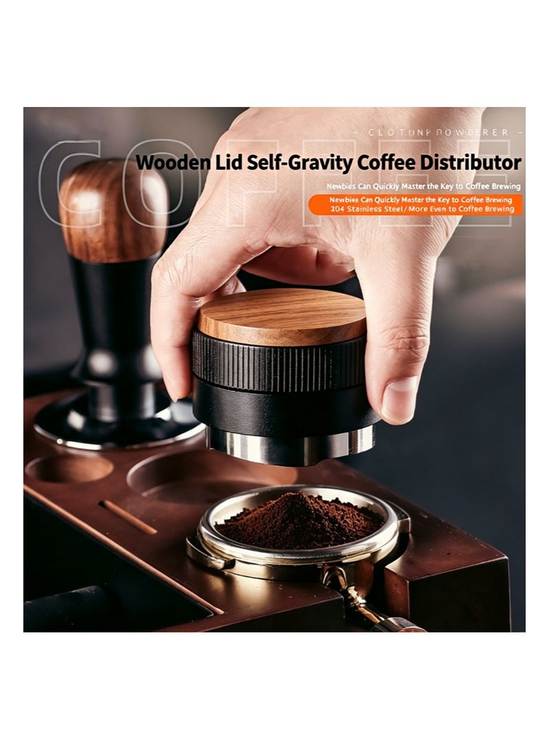 EZSOZO 51mm Espresso Accessory Kit，Calibration of Self-Leveling Tamping Tools ，with Wooden Base， Tamper， WDT Tools， Gravity Distributor， Magnetic Funnel， Latte Art Pens and Stencils - Image 3