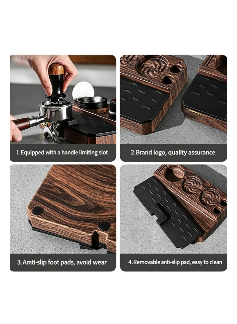 EZSOZO 51mm Espresso Accessory Kit，Calibration of Self-Leveling Tamping Tools ，with Wooden Base， Tamper， WDT Tools， Gravity Distributor， Magnetic Funnel， Latte Art Pens and Stencils - Image 4