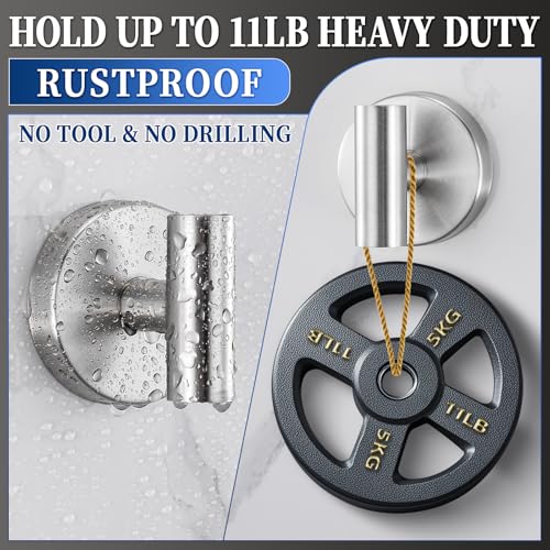 warlve Heavy Duty Reusable Suction Cup Hooks for Shower No Drill BathroomGlassMirrorTiles Metal Surfacesand Smooth NonPorous Surfaces for Towels Robes Loofahs 4 Brushed Nickel - Image 3