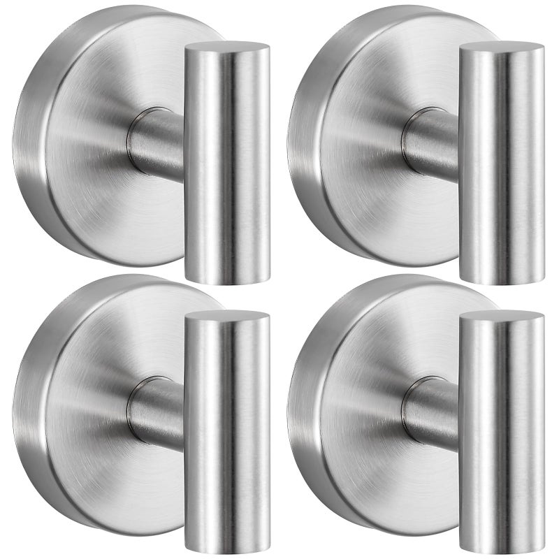 warlve Heavy Duty Reusable Suction Cup Hooks for Shower No Drill BathroomGlassMirrorTiles Metal Surfacesand Smooth NonPorous Surfaces for Towels Robes Loofahs 4 Brushed Nickel - Image 2