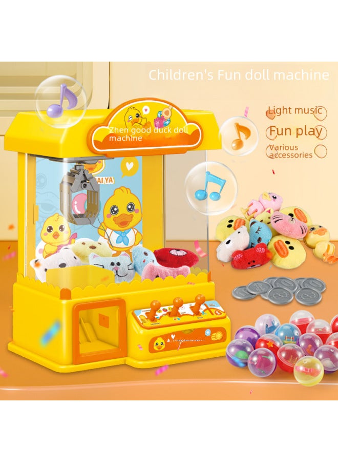 Zhen Guai Duck Children's Doll Catch Machine Internet Popular Household Large Clamp Doll Game Machine Electric Coin Gashapon Machine Toy-Color:[Pink Space Doll Machine] Configuration: 2 Tumbler +2 Dolls +3 Twisted Eggs (color Box) - Image 4