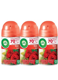 Air Wick AKDC Air Wick Freshmatic Autospray Refill, Rose Fragrance, Eliminates Bad Odour like Cat Litter Smell, 250 ml (Pack of 3)  - Image 1
