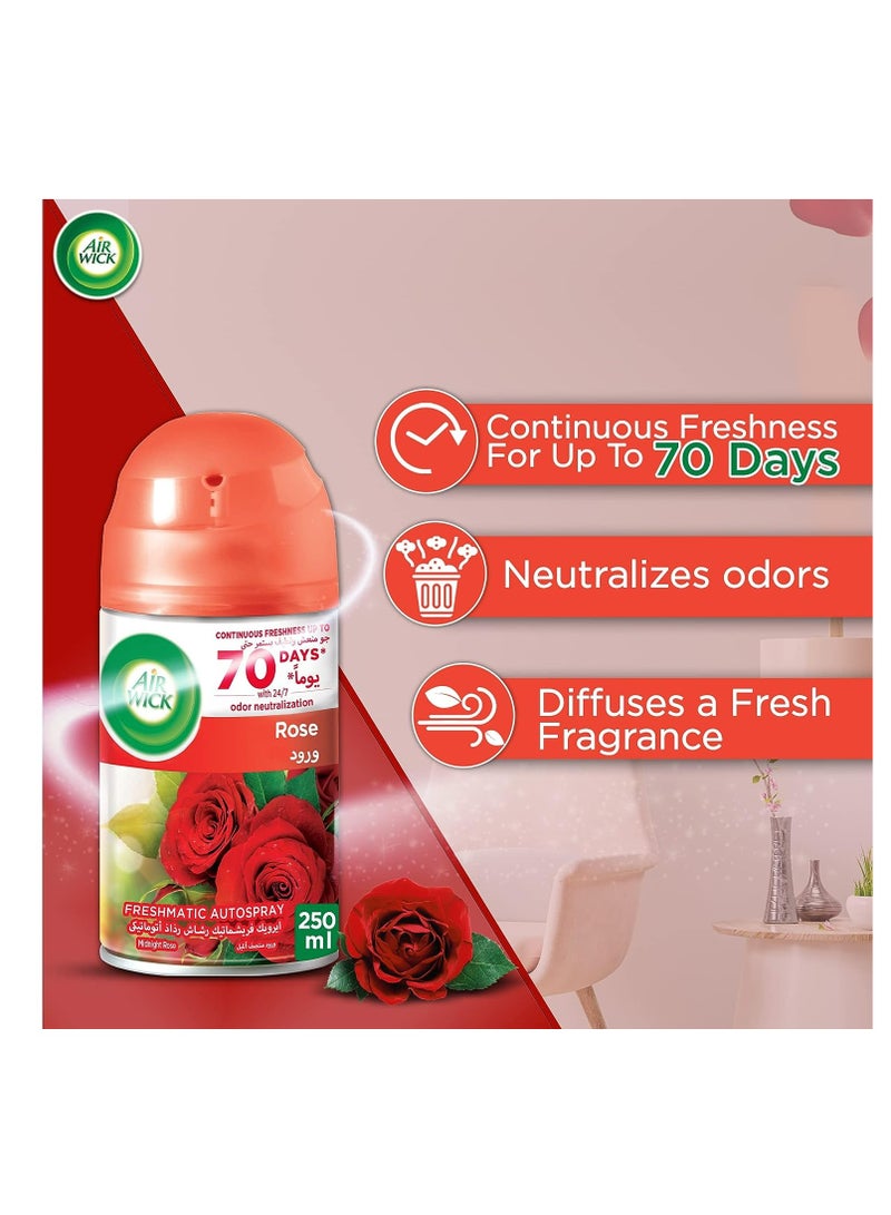 Air Wick AKDC Air Wick Freshmatic Autospray Refill, Rose Fragrance, Eliminates Bad Odour like Cat Litter Smell, 250 ml (Pack of 3)  - Image 4