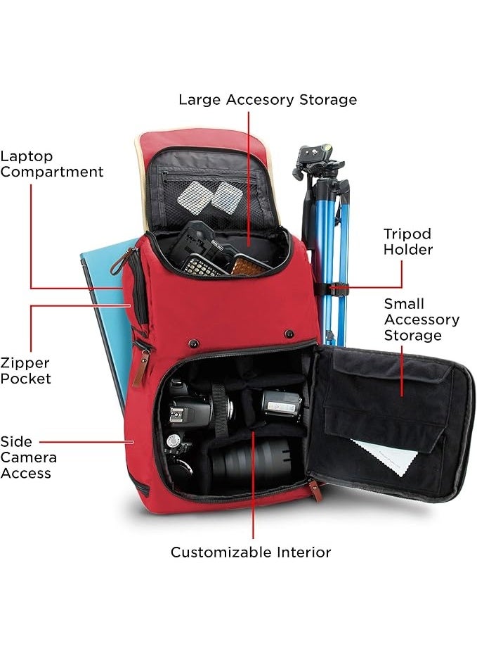 جوجروف حقيبة ظهر GOgroove كبيرة الحجم لكاميرات DSLR ولابتوب - Image 2