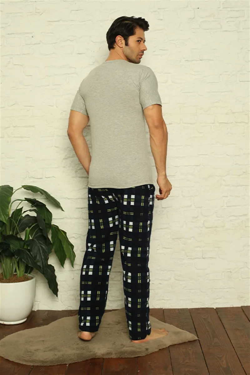 اكبينيز Men's Fleece Bottom Pajamas 7007