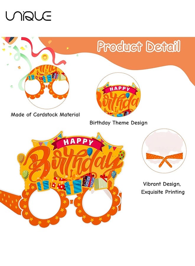 Unique 12 PCS Happy Birthday Paper Glasses - 12 Styles - Novelty Funny Photo Booth Props, Colorful Birthday Party Glasses for Party Decorations - Image 3