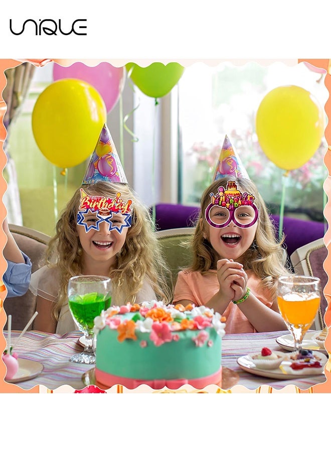 Unique 12 PCS Happy Birthday Paper Glasses - 12 Styles - Novelty Funny Photo Booth Props, Colorful Birthday Party Glasses for Party Decorations - Image 5
