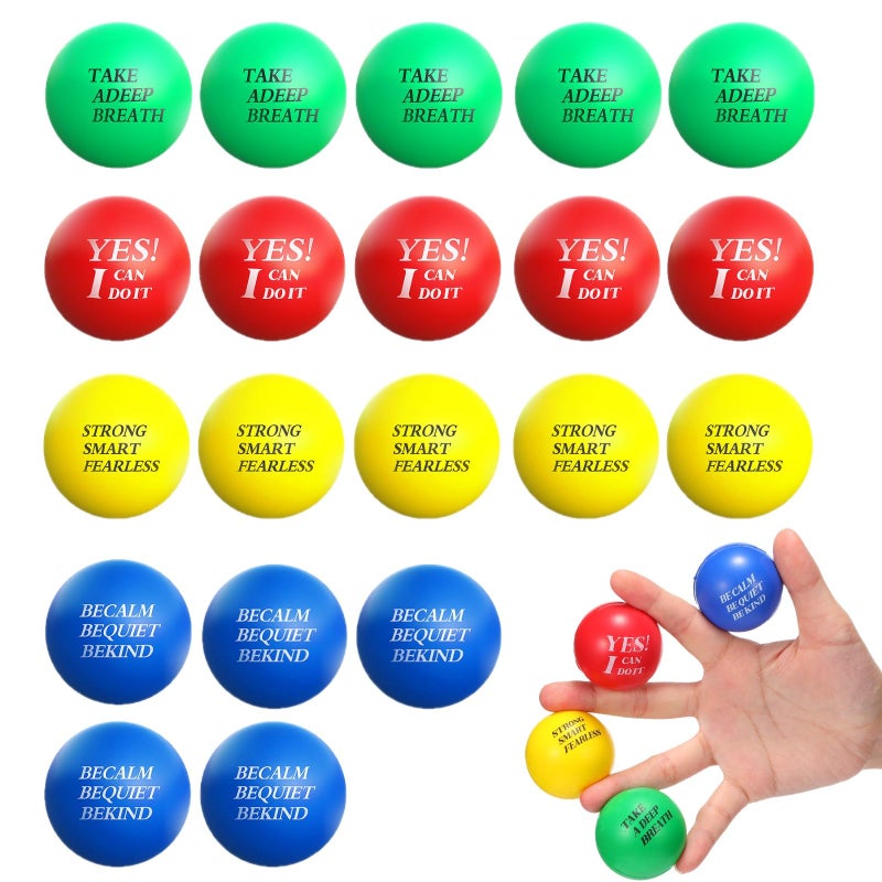 Zomiboo 20 Pieces Motivational Stress Balls Bulk for Adults Back to School Gifts Fidget Inspirational Funny Toys Squeeze Balls Employee Appreciation Gift for Adult Goodie BagVibrant Color - Image 3
