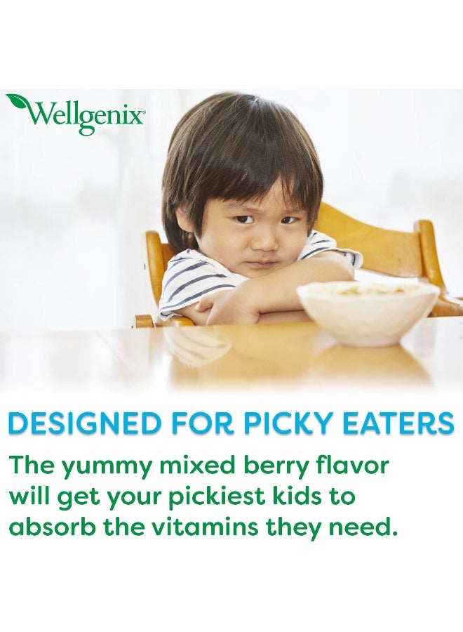 wellgenix Balanced Essentials Kids Liquid Vitamin Berry Flavor - Image 5