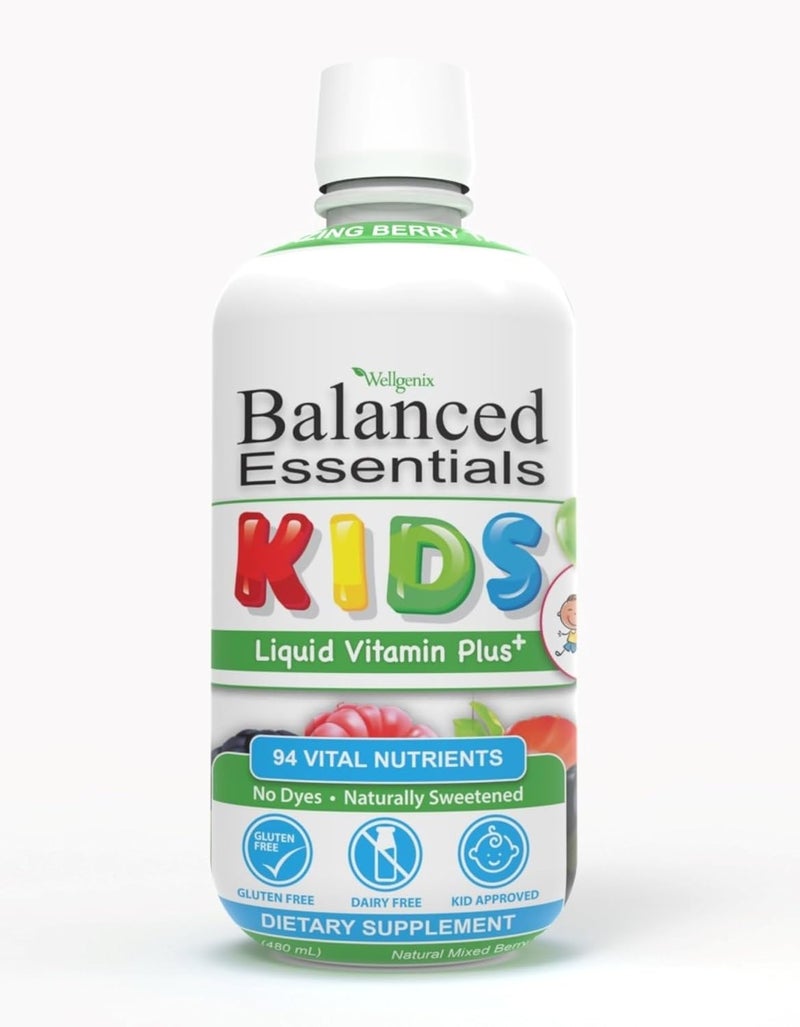wellgenix Balanced Essentials Kids Liquid Vitamin Berry Flavor - Image 1