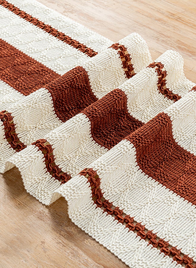 Fancy Homi Boho Chic Macrame Table Runner for Home Decor, Farmhouse Style with Tassels, Perfect for Party Bohemian - 30x183 cm - Rust - Image 5