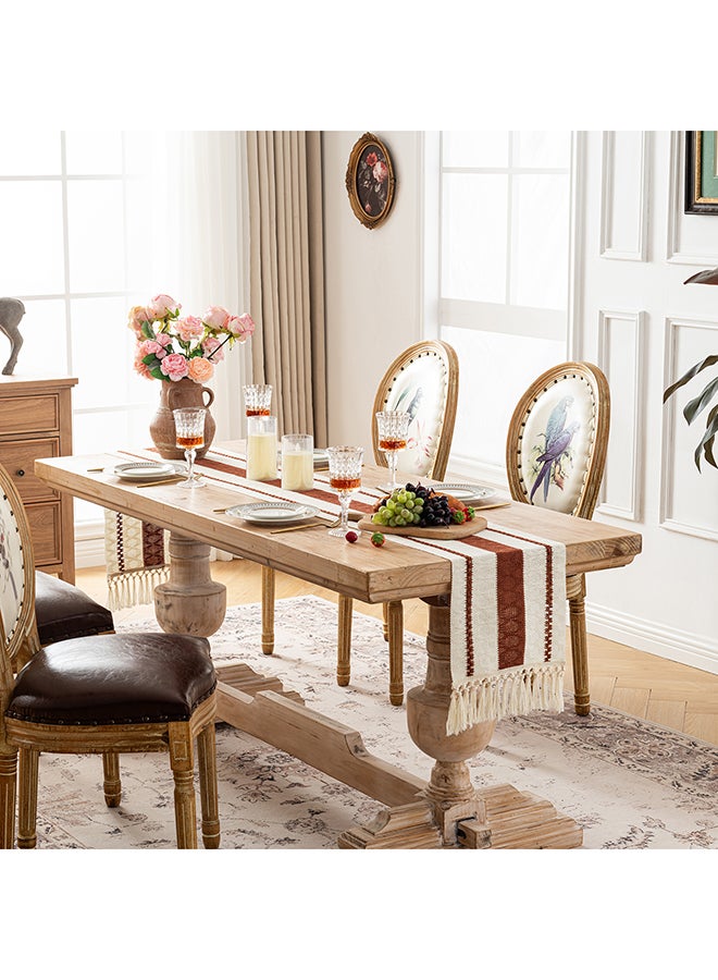 Fancy Homi Boho Chic Macrame Table Runner for Home Decor, Farmhouse Style with Tassels, Perfect for Party Bohemian - 30x183 cm - Rust - Image 2