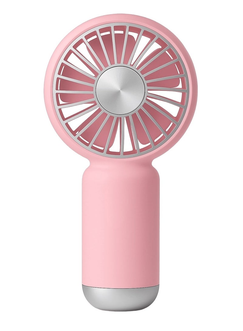 مروحة يد صغيرة YM88206 - قابلة للشحن بقوة تبريد عالية -  تصميم صغير وخفيف مناسب للحمل في أي مكان – بطارية قابلة لاعادة الشحن – بمنفذ شحن USB  - مناسبة للاطفال من 6 سنوات لاكثر -  لون وردي - Image 2