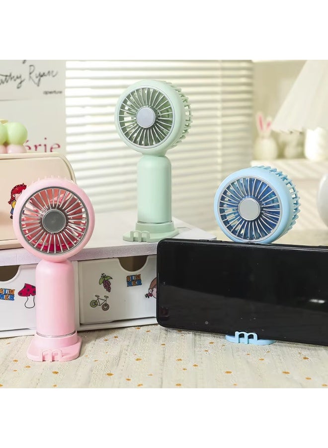 مروحة يد صغيرة YM88206 - قابلة للشحن بقوة تبريد عالية -  تصميم صغير وخفيف مناسب للحمل في أي مكان – بطارية قابلة لاعادة الشحن – بمنفذ شحن USB  - مناسبة للاطفال من 6 سنوات لاكثر -  لون وردي - Image 5