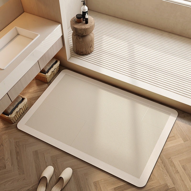 Creamy Style Non-Slip Diatomaceous Earth Floor Mat - Customizable, Absorbent & Quick-Drying for Bathroom