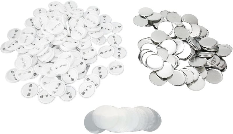 100 Set Pin Back Button Parts, Tinplate Plastic Badge Making Supplies, Rustproof Round Button Pin Kit with Protective Film for DIY Craft Projects and Gift Creation (44MM) - Image 3