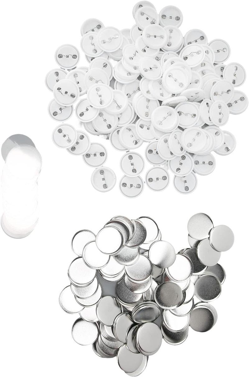 100 Set Pin Back Button Parts, Tinplate Plastic Badge Making Supplies, Rustproof Round Button Pin Kit with Protective Film for DIY Craft Projects and Gift Creation (44MM) - Image 5