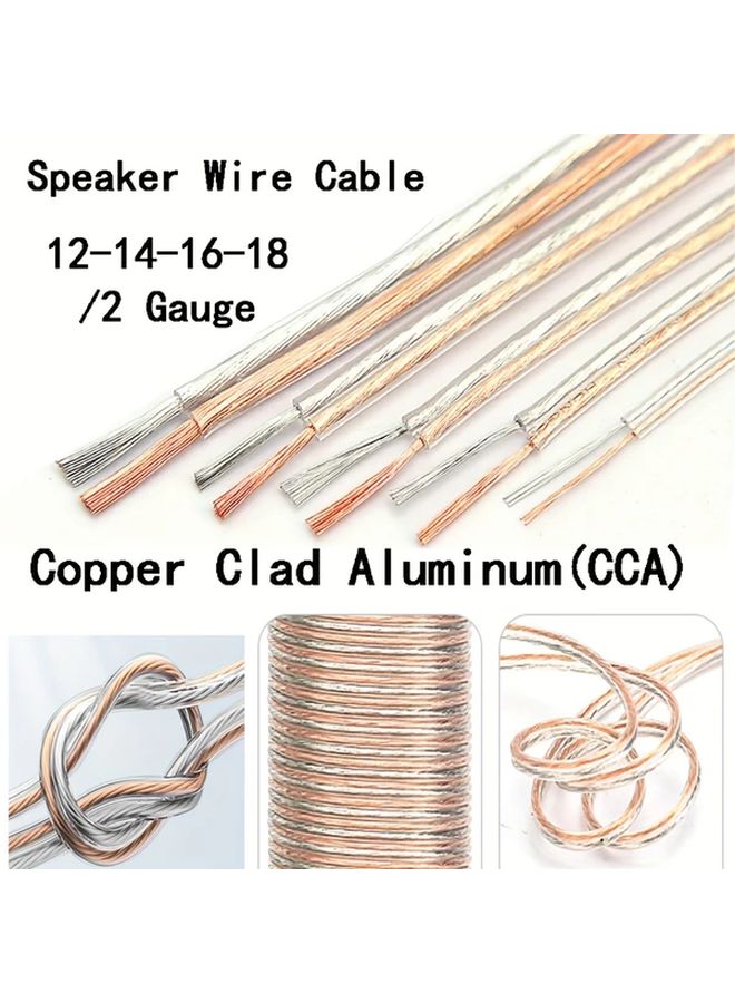 18AWG سلك مكبر صوت نحاسي مطلي بالألومنيوم شفاف 1200 بوصة للإضاءة LED الخارجية - Image 2