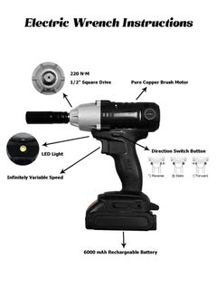 Mi VAZA Electric Wrench Kit - Powerful Torque - Cordless Impact Drill Set with 2 Batteries, Storage Box - Home Tool Kit  - Image 2