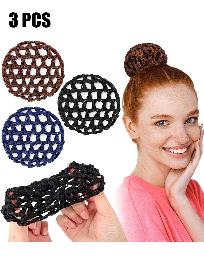 اتش واي غطاء كعكة الشعر ، 3 قطع الباليه قابلة لإعادة الاستخدام شبكات الشعر كعكة 3 لون قياسي كعكة الشعر غطاء اكسسوارات الشعر للرقص الباليه التزلج اليوغا الرياضة - Image 1