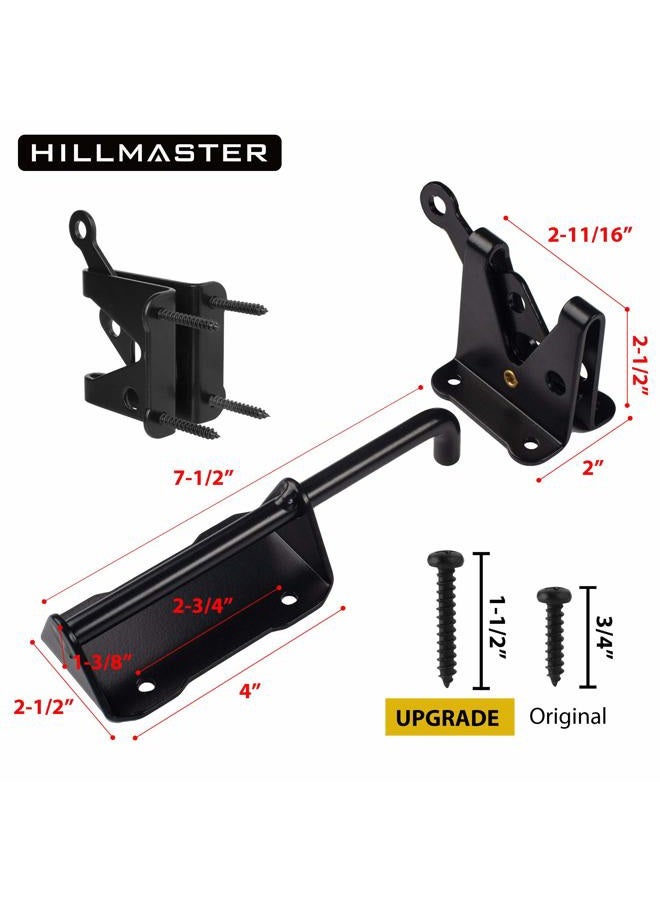 HILLMASTER Heavy Duty Automatic Gate Latch for Wooden Fences with Pull String, 7.5" Self-Locking Gravity Gate Door Latches with Handle for Outdoor Garden, Pool, Metal Gates, Vinyl Fence, Black Finish - Image 3