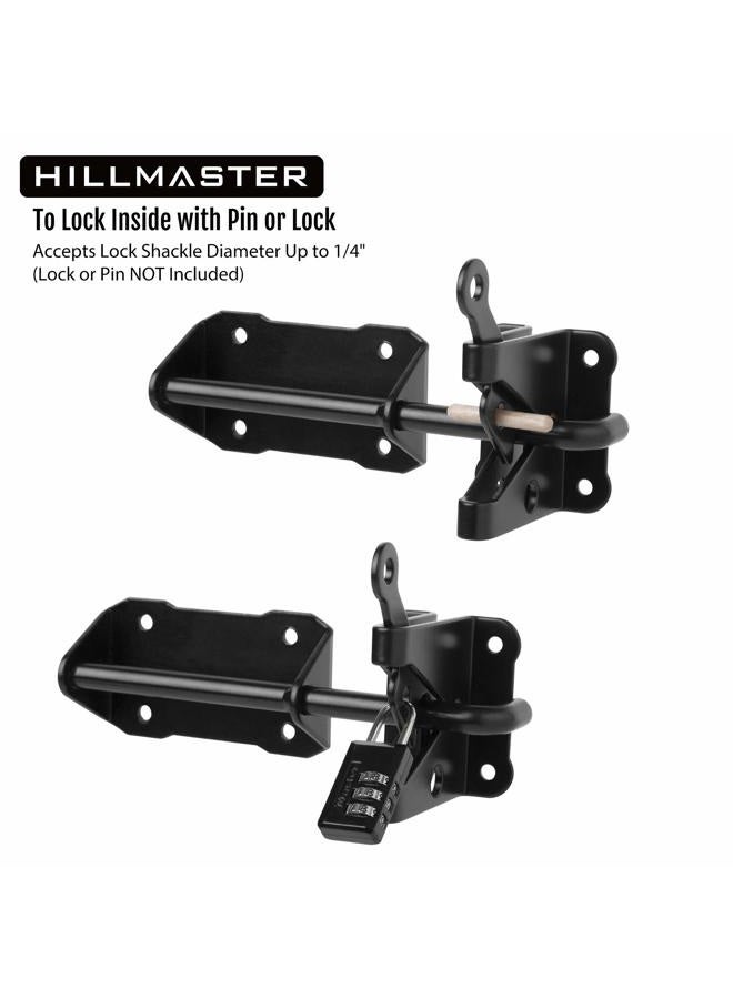 HILLMASTER Heavy Duty Automatic Gate Latch for Wooden Fences with Pull String, 7.5" Self-Locking Gravity Gate Door Latches with Handle for Outdoor Garden, Pool, Metal Gates, Vinyl Fence, Black Finish - Image 5