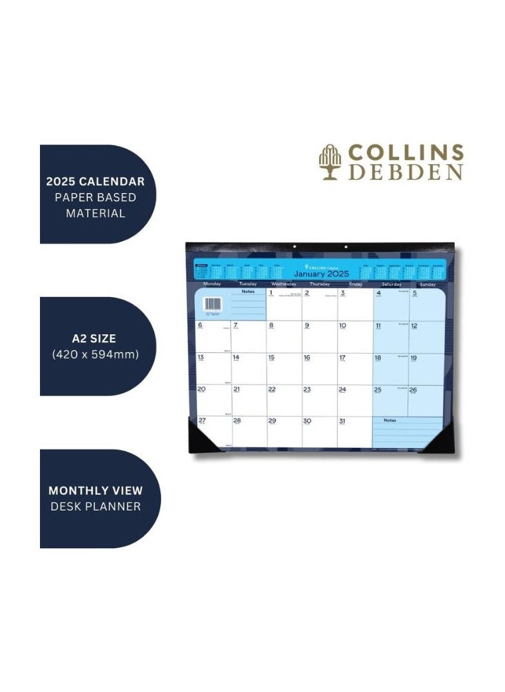Collins - Collins Colplan 2025 A2 Monthly Desk Pad (DPA2-25) - Large Month to View Desk Planner with protective corners - Image 1