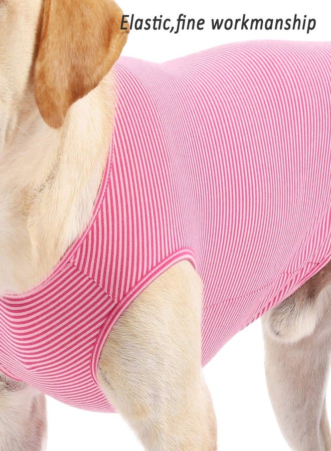 WEONE Dog Summer T-Shirts Striped Cotton Vest,Pet Breathable Soft Basic Clothes for Small Medium Larg Boy Girl Dogs,XS - Image 3