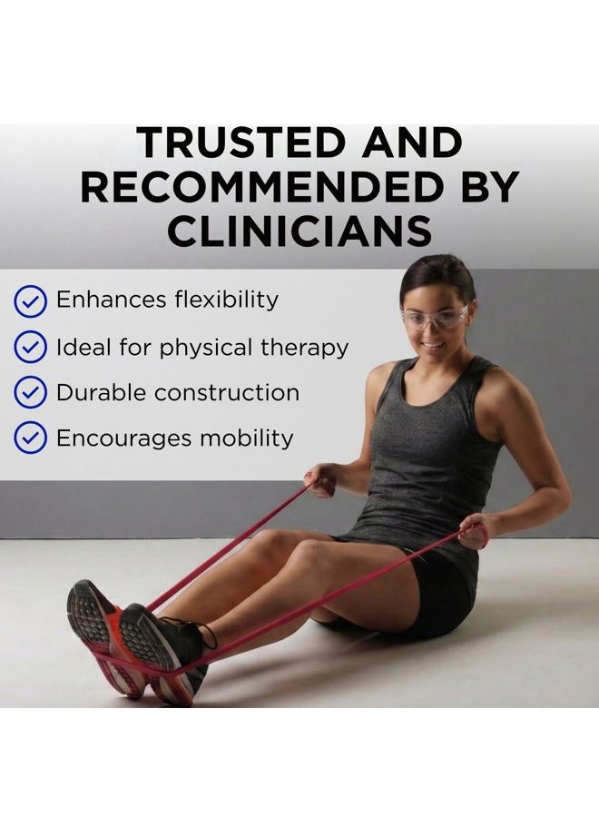 TheraBand Professional Latex Resistance Bands, Individual 6 Ft Elastic Band for Upper & Lower Body Exercise, Physical Therapy, Pilates, At-Home Workouts, 6 Foot Band, Red, Medium, Beginner Level 3 - Image 3