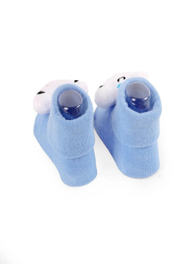 Kicks & Crawl Baby Boys & Baby Girls Anti-skid/slip Trunk 'n Purr Socks For Baby Boys and Girls Blue/Light Blue (Pack of 2) - 0-9M - Image 4