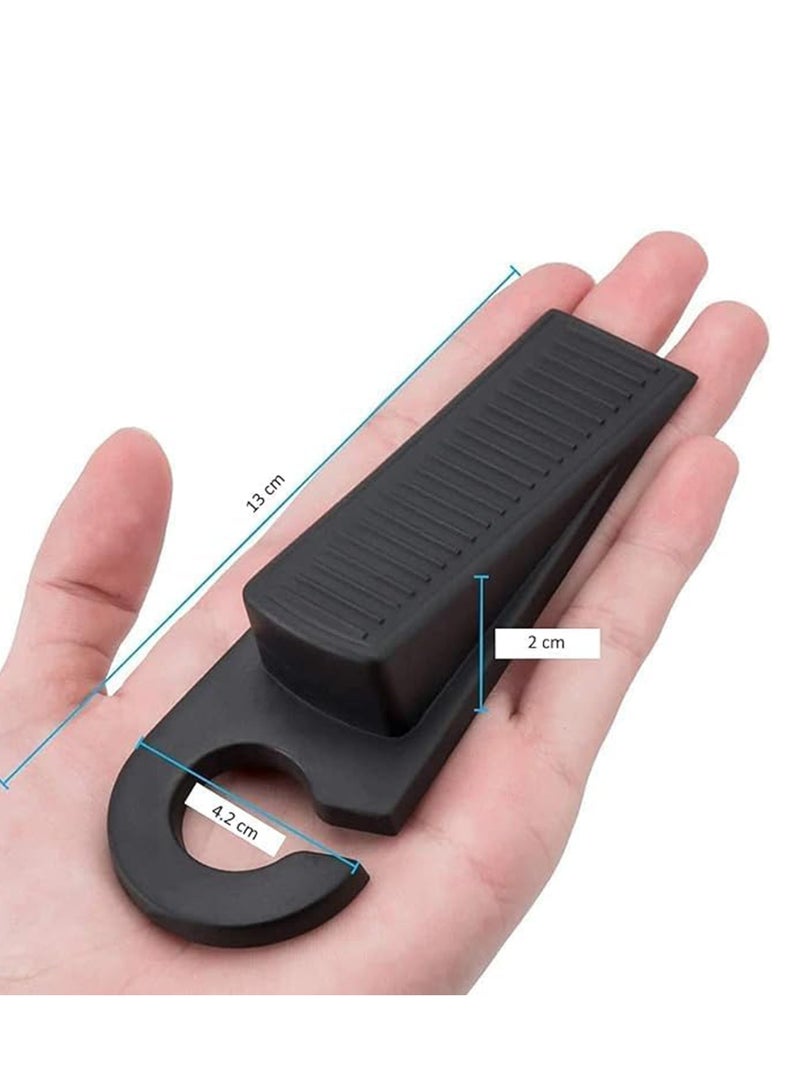 Biella دعامة باب بتصميم فأر أسود - عوازل أنيقة وعملية غير قابلة للانزلاق لحماية السلامة للمنزل والمكتب، مثالية للحمامات والمطابخ والأبواب الداخلية (عبوة من 2) - Image 2