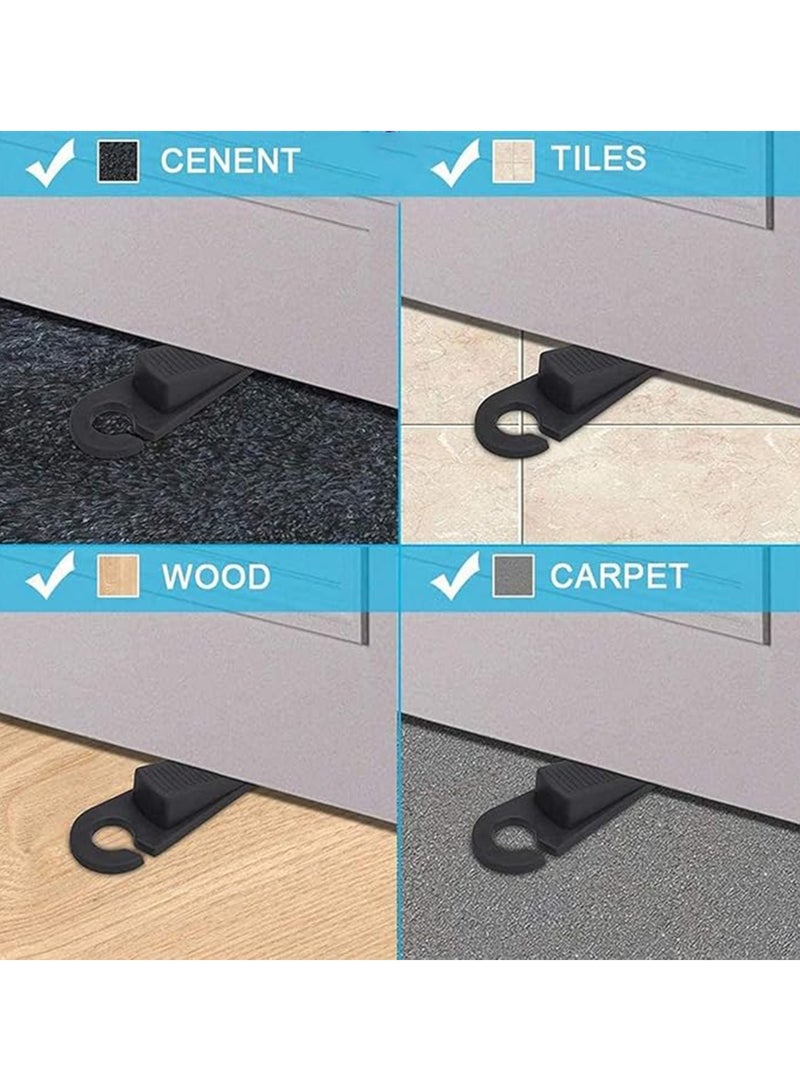 Biella دعامة باب بتصميم فأر أسود - عوازل أنيقة وعملية غير قابلة للانزلاق لحماية السلامة للمنزل والمكتب، مثالية للحمامات والمطابخ والأبواب الداخلية (عبوة من 2) - Image 5