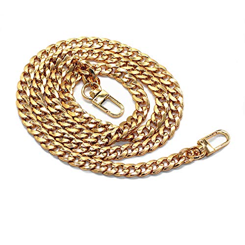 Model Worker DIY Iron Flat Chain Strap Handbag Chains Purse Chain Straps Shoulder Cross Body Replacement Straps with Metal Buckles (39.4", Gold) - Image 5