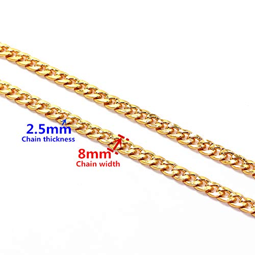 Model Worker DIY Iron Flat Chain Strap Handbag Chains Purse Chain Straps Shoulder Cross Body Replacement Straps with Metal Buckles (39.4", Gold) - Image 4