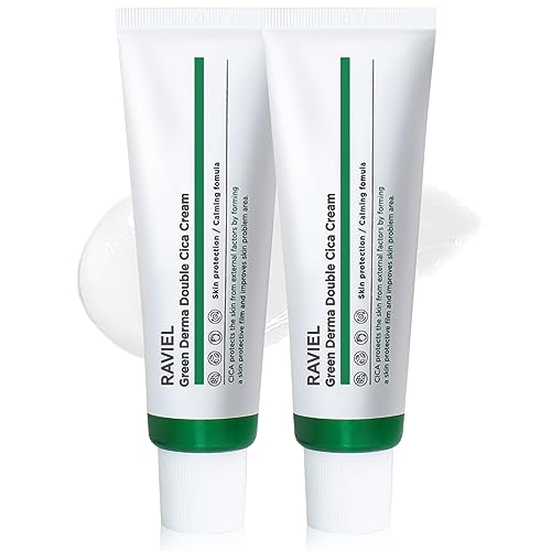 RAVIEL Green Derma Double Cica Cream | Redness relief for face | Calming & Soothing Skin barrier moisturizer for Sensitive Skin | Korean skin care (1.69 fl oz, Pack of 2) - Image 1