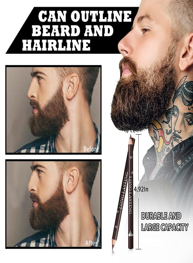 NewBang 12PCS Barber Pencil Hairline Pencils Beard Guide Beard Outliner Pencils with Sharpener,Hairline Outliner Pencil and Beard Shaping Pencils for Men&Women(Black,White,Dark Brown,Light Brown) - Image 4