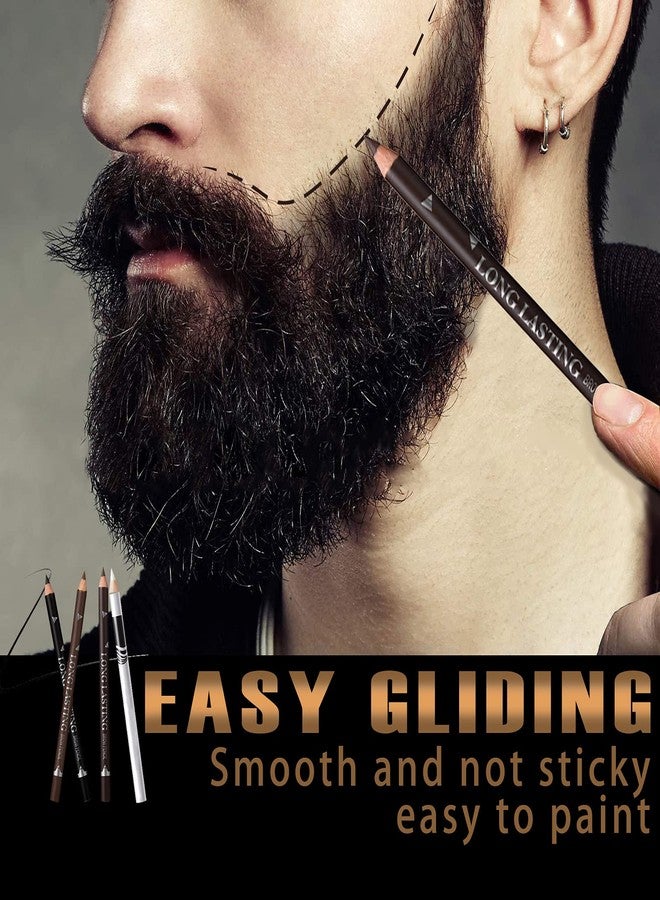 NewBang 12PCS Barber Pencil Hairline Pencils Beard Guide Beard Outliner Pencils with Sharpener,Hairline Outliner Pencil and Beard Shaping Pencils for Men&Women(Black,White,Dark Brown,Light Brown) - Image 2