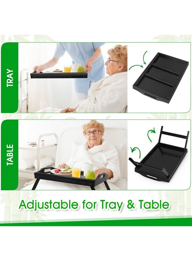 Artmalle Bed Tray Table Folding Legs with Handles Breakfast Food Tray for Sofa,Bed,Eating,Drawing,Platters Serving Lap Desk Snack Tray(Black Medium) - Image 5