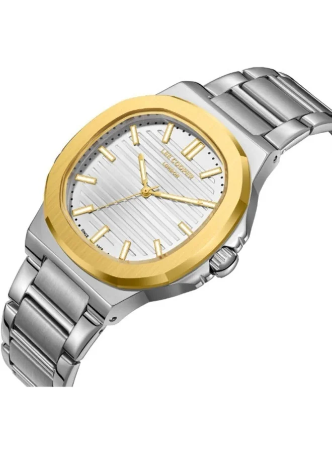 لي كوبر ساعة رجالية بعرض تناظري وسوار معدني فضي