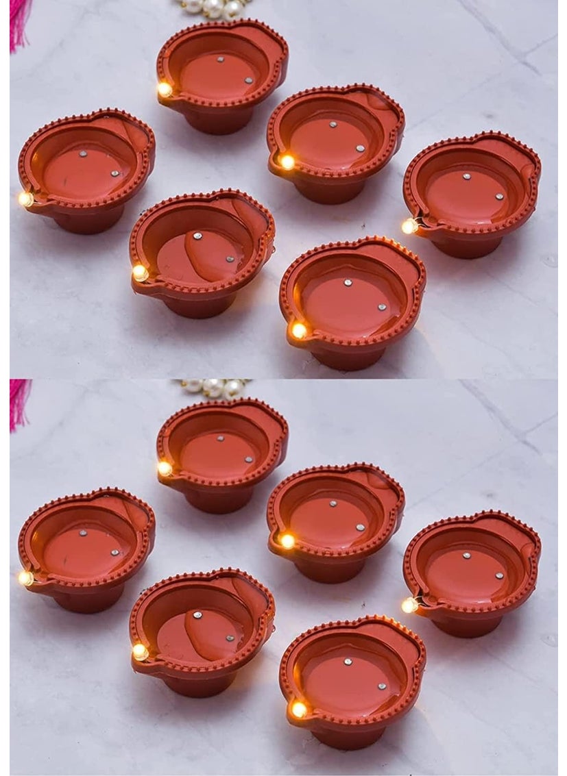 Dannu Dannu Water Sensor Electric LED Diyas Flameless Smokeles Diwali Light Diya Warm Lights for Diwali Decoration Festival Bolcony Gardan Home Office Pack of 24  - Image 1