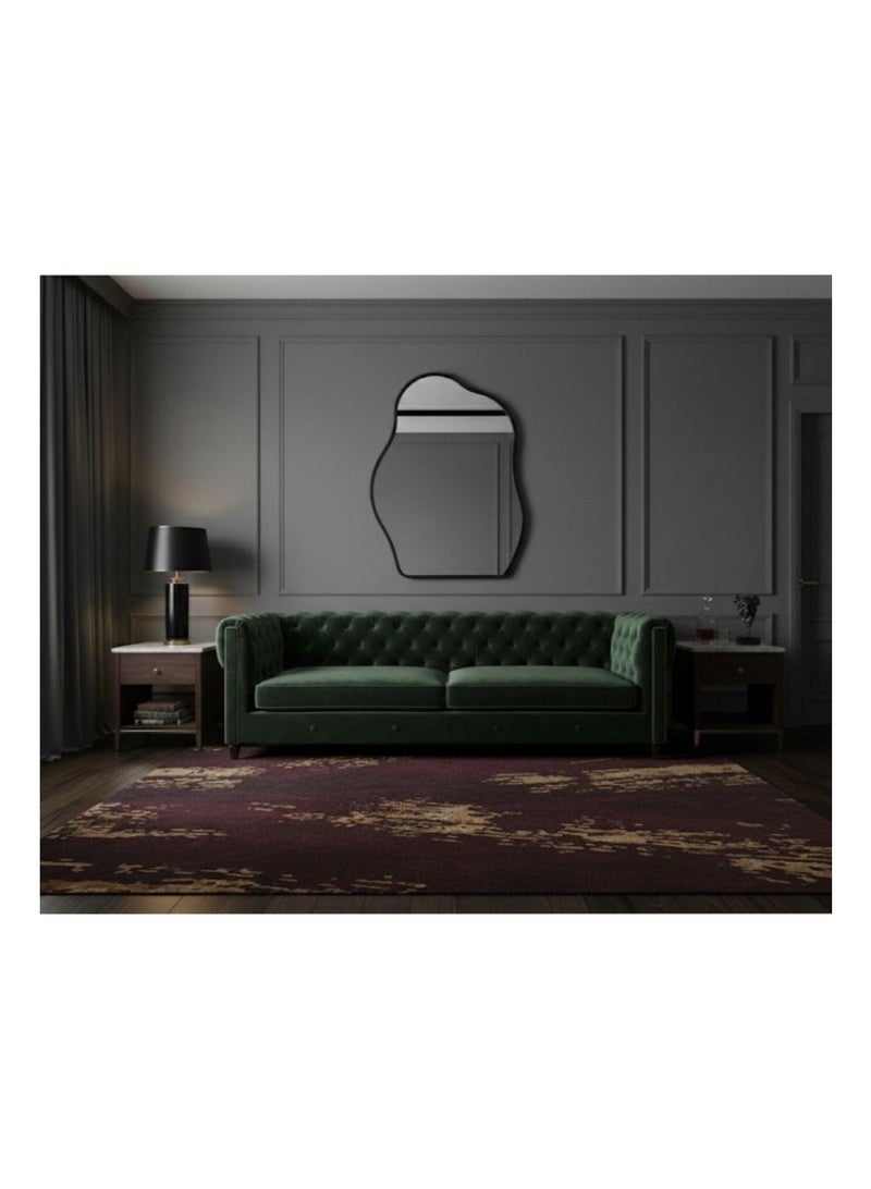 مرآة مرايا حائط ديكور بشكل متعرج واطار معدني قوي - Image 3