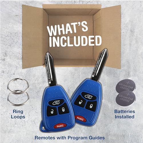 KeylessOption 2X KeylessOption Key Fob for 2004 2005 2006 2007 2008 2009 2010 2011 2012 2013 2014 2015 2016 Chrysler 300 Dodge Durango Ram Jeep Cherokee Remote, 4-Button OHT692427AA, Programming Guide Included - Image 2