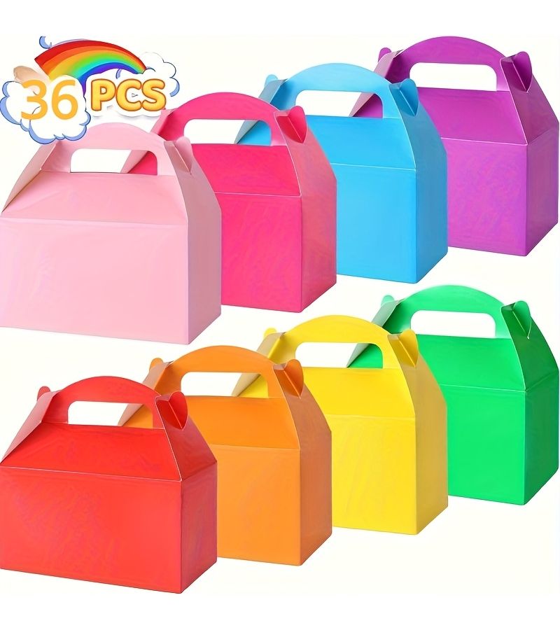 36 Vibrant Gift Boxes with Handles for Birthdays Weddings Christmas - Image 1