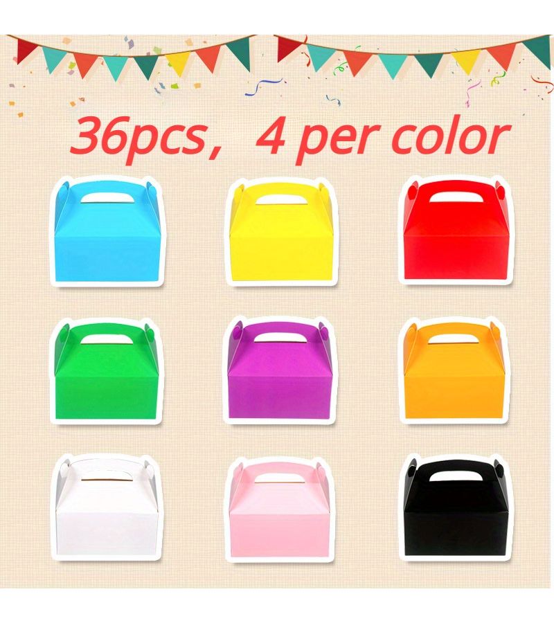 36 Vibrant Gift Boxes with Handles for Birthdays Weddings Christmas - Image 2