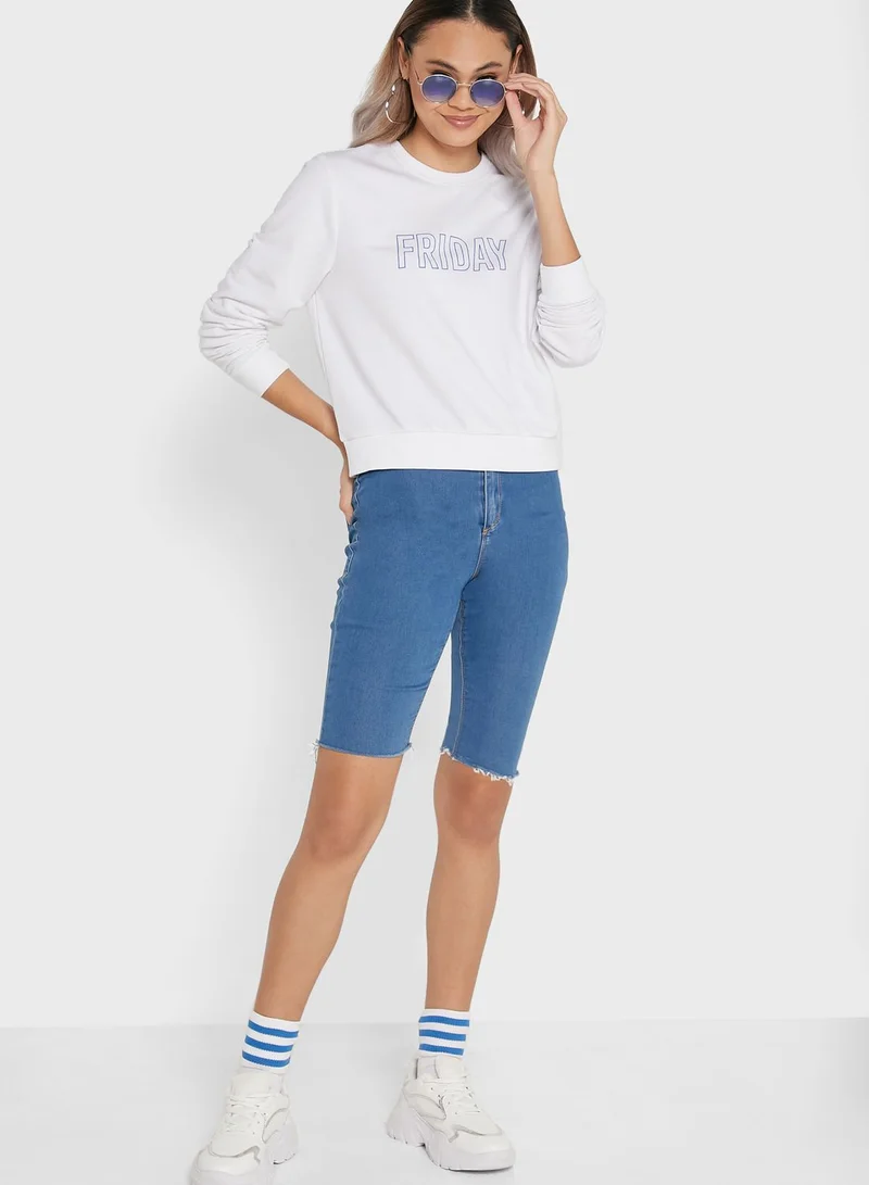 ONLY Crew Neck Printed Sweatshirt