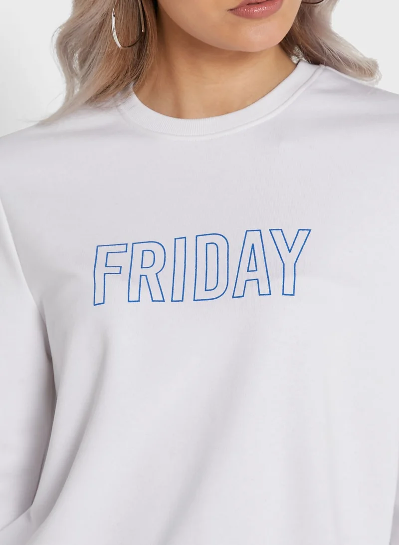 ONLY Crew Neck Printed Sweatshirt