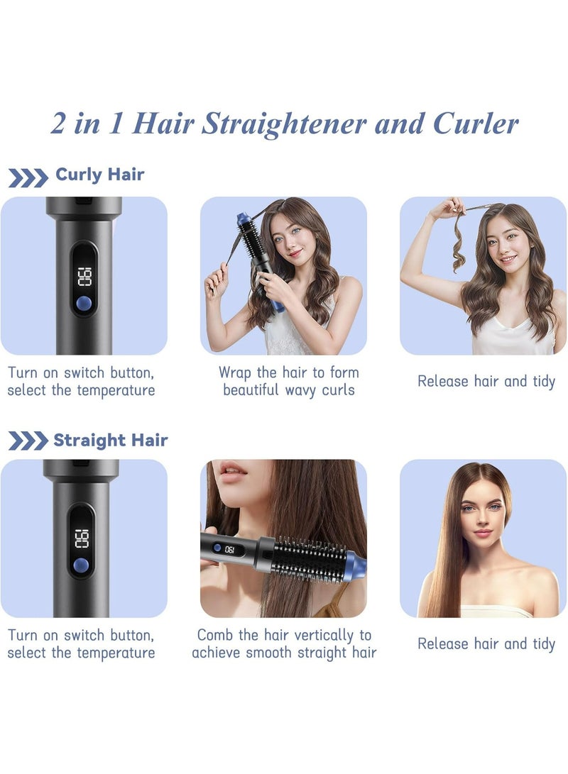 Generic Thermal Brush, 1.5INCH Heated Round Brush with LCD Display, 2 in 1 Hair Straightener and Curler, 3 Levels Temp Ceramic Hot Brushes, Anti-Scald Anti-Tangle Heat Hair Curling Wand for 【Ideal Curler Gift for Her】Thermal brush makes a thoughtful gift for birthdays, holidays, or special moments.  - Image 5