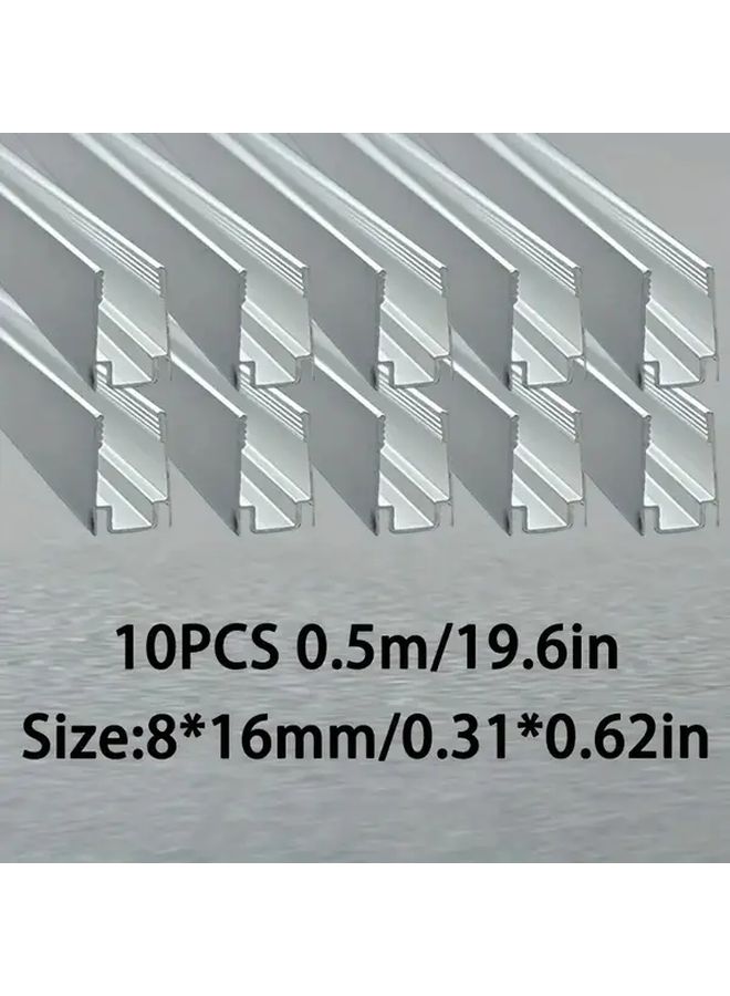 10pcs 1 65 Feet Silvery Aluminum LED Channel System 6x12mm Light Strip Groove - Image 5
